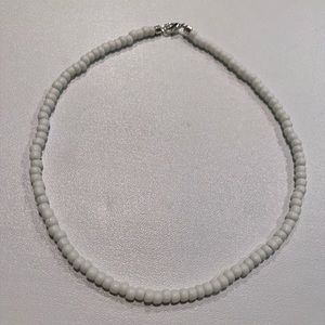 white beaded necklace (handmade)